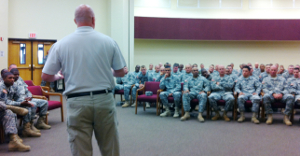 Mark Gerecht presenting to the Fort Sill NCO Academy